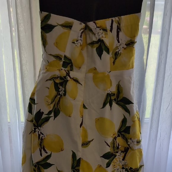 English Factory Sz S Lemon Print Strapless Jumpsuit - Picture 7 of 8